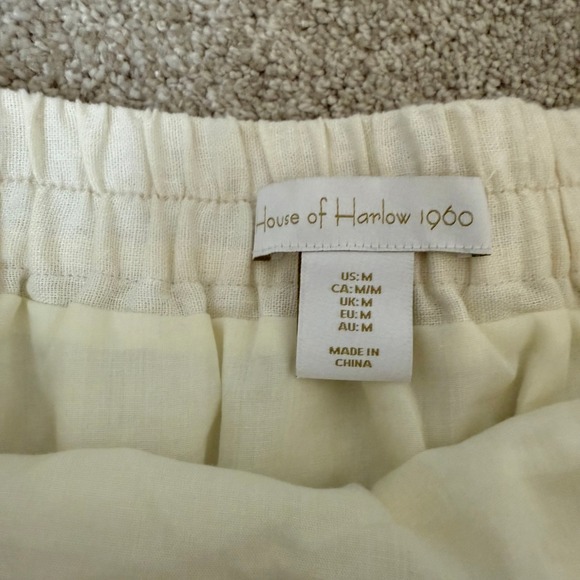 House of Harlow 1960 Floral Maxi Skirt Peach Pink Linen Blend M - Picture 4 of 9